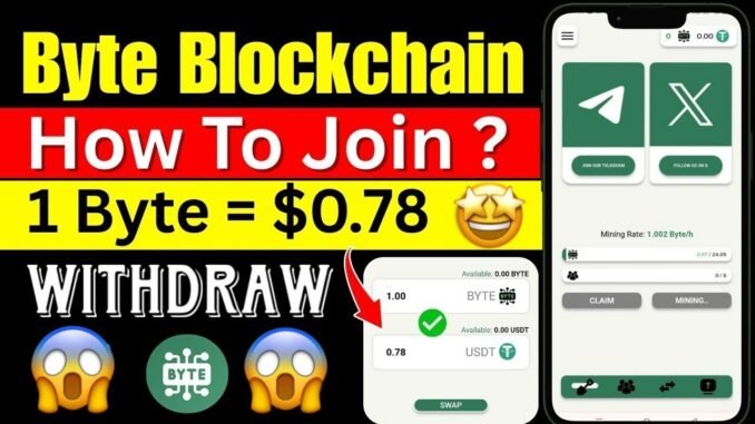 Byte Blockchain Mining App Full update | How to Withdraw & Swap Byte Tokens | Real or Fake Review😍