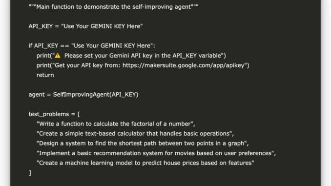 A Coding Guide for Building a Self-Improving AI Agent Using Google's Gemini API with Intelligent Adaptation Features
