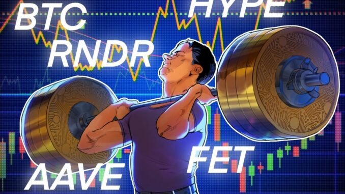 Bitcoin price cools going into Fed rate hike week, HYPE, Bitcoin price cools going into Fed rate hike week, HYPE, AAVE, RNDR, FET still look bullish