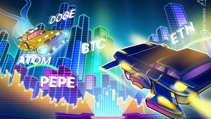 Bitcoin price inches closer to new all-time high as ETH, Bitcoin price inches closer to new all-time high as ETH, DOGE, PEPE and ATOM rally