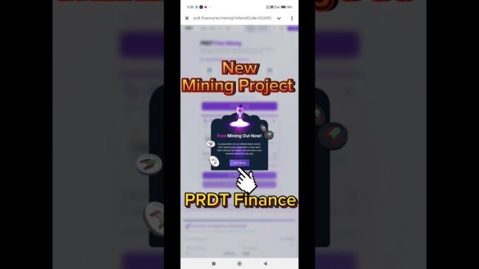 FREE Crypto AIRDROP Alert NOW! PRDT Finance New Mining Project! #airdrop #cryptomining #newminingapp