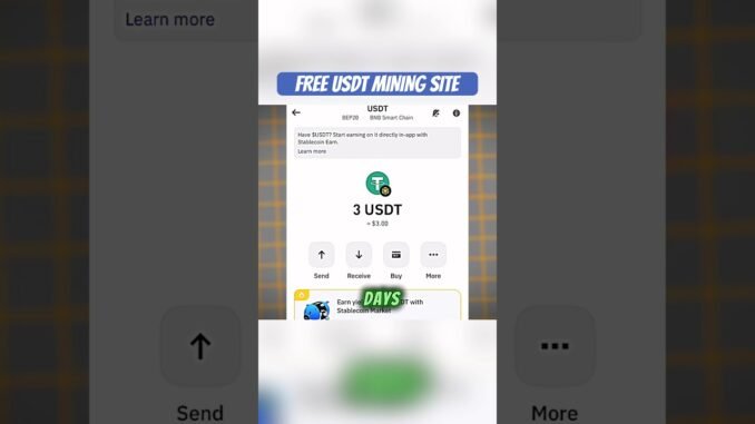 Free Crypto Mining 2025 - Make Money Online #freecrypto #freeusdt #makemoneyonline #crypto #shorts