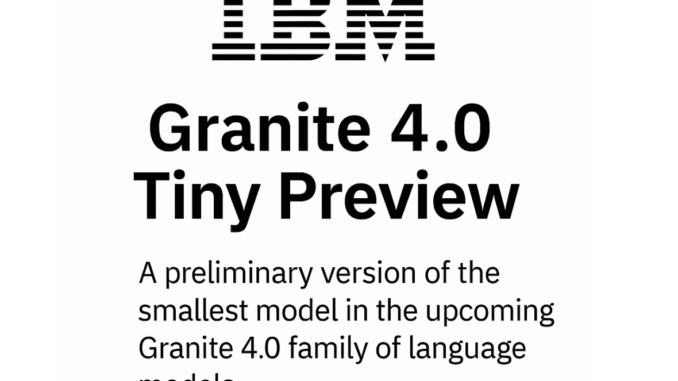 IBM AI Releases Granite 4.0 Tiny Preview: A Compact Open-Language IBM AI Releases Granite 4.0 Tiny Preview: A Compact Open-Language Model Optimized for Long-Context and Instruction Tasks