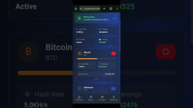 How Does Cloud Mining Work? | Real Screen Recording Tutorial #btc