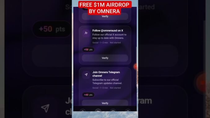 Free $1 Million Omnera Airdrop Live || how to grab yours #shorts