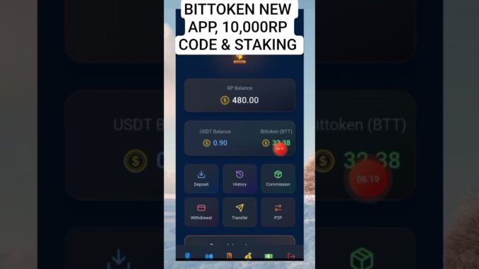 How to Claim RP code on Bittoken, update new app & stake BTT #shorts