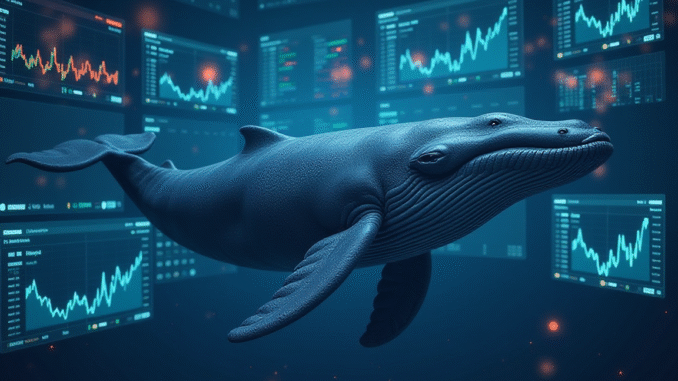 A Whale and Price Charts in teh Background