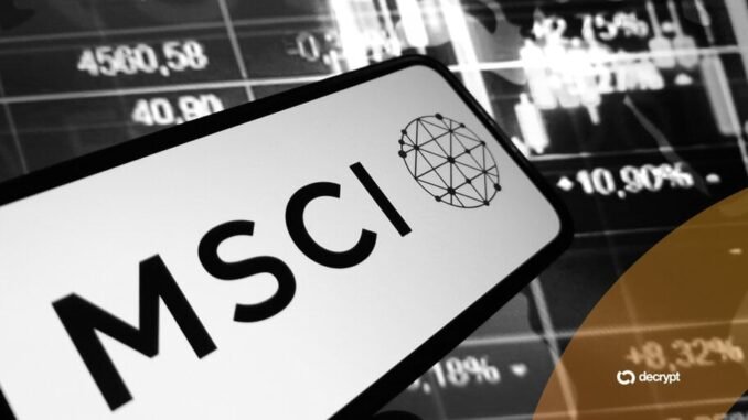 Global Index Maker MSCI Defers Decision on Dropping Crypto-Focused Companies