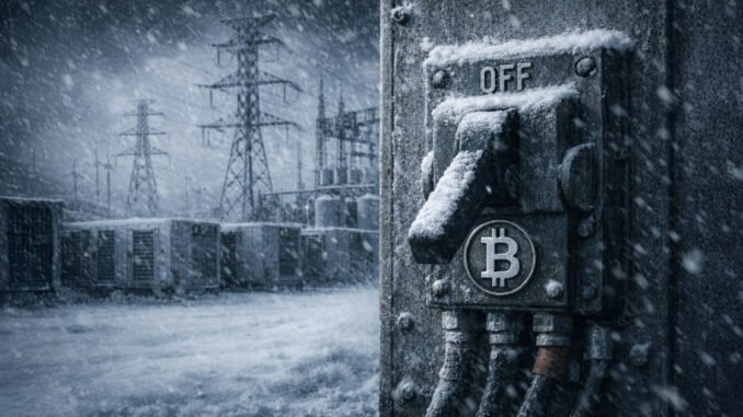 Bitcoin hashrate slumps as US miners curtail during winter storm