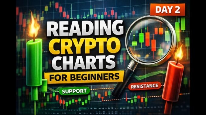 How to Read Crypto Charts for Beginners (Candlesticks Explained) | Day 2 | #cryptotrading #bitcoin