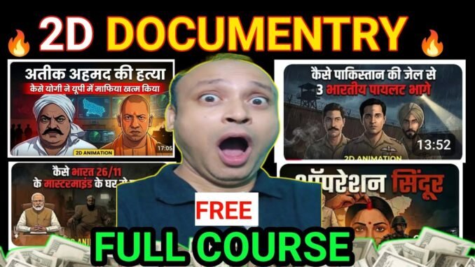 AI से FREE में 2D Animated Documentary Videos बनाओ | Beginners के लिए Full Course