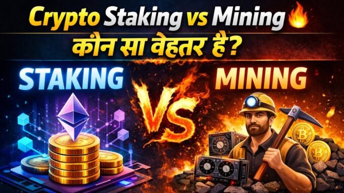 Crypto Staking vs Mining 🔥 | कौन सा बेहतर है? Full Guide Hindi (2026)