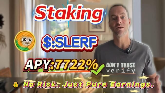 🧠 Solana staking for beginners — real SLERF mining with stable 7721.96% APY returns!