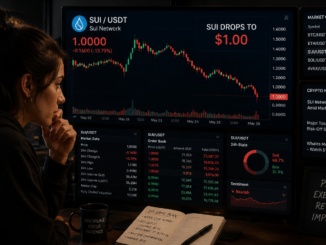 A trader analyzing a bearish Sui chart