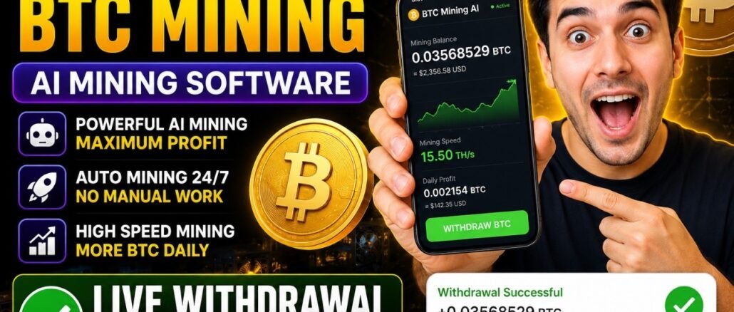 100$ to 500$ BTC Mining | AI Mining Software | Live BTC Withdrawal | Proof Payment 2026