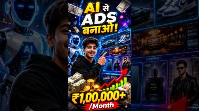 How to Make AI Ads & Earn Money 💸 | Complete Beginner Guide (Hindi)#ai #youtubeshorts #shorts #viral