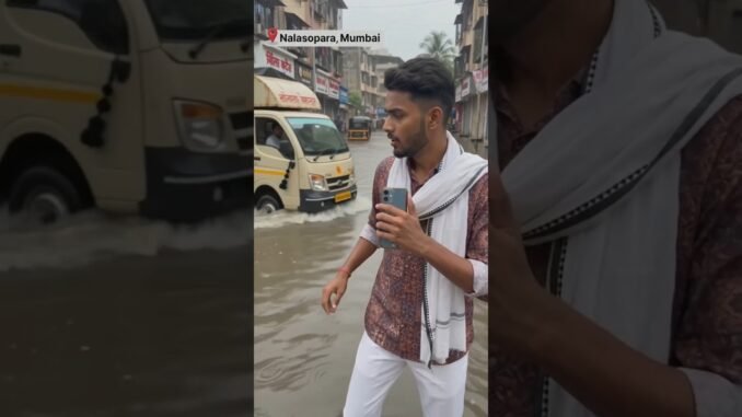 Mumbai nalasopara barish 😱#ai #shorts #mumbai #news