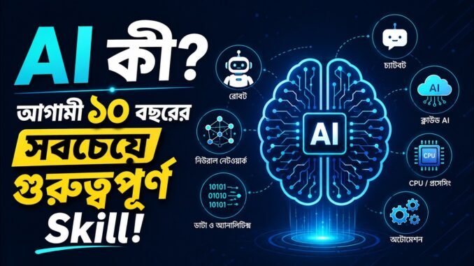 আগামী ১০ বছরের সবচেয়ে গুরুত্বপূর্ণ Skill | AI কী? Complete Beginner Guide (Bangla)🚀