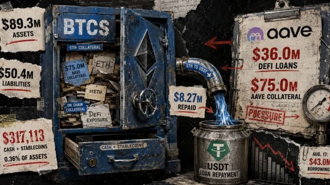 BTCS used Ethereum to repay Aave debt and ended Q2 with just $317,000 in cash