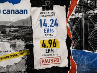 Canaan counted paused Ethiopia mining as nearly 35% of its July operating hashrate total