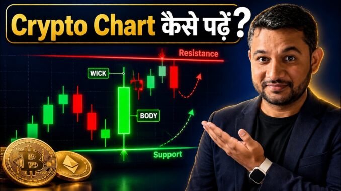 How to Read Crypto Charts — Candlesticks, Support & Resistance for Beginners (Hindi)