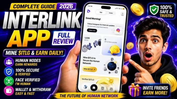 InterLink App Real or Fake? 🤯 Full Guide 2026 | $ITLG Mining, Human Nodes & Referral Explained
