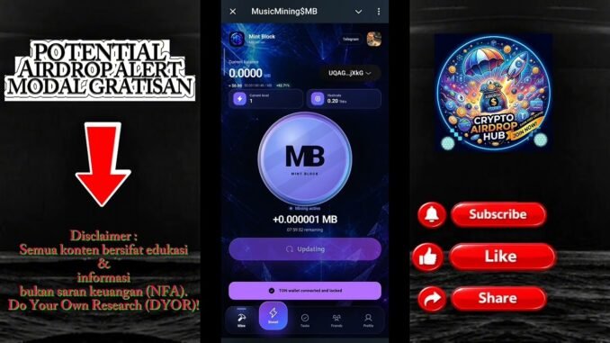 cara Mining Kripto Gratis di Telegram! Tutorial Mint Block ($MB) Miner
