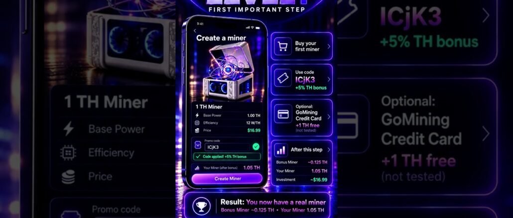 How to Start With GoMining – Level 1 Beginner Guide #bitcoinmining #gomining #bitcoin #cryptomining