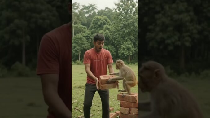 Sundar Ghar banana aur monkey #ai #aivideo #ainews #monkey