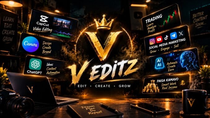 🔥 5 Best AI Tools for Beginners 🤖 | Learn New Digital Skills in Hindi | V EDITZ l