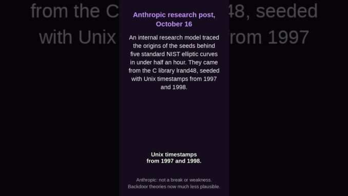 Claude Traced NIST Curve Seeds to 1997 Code | AI News Oct 19 #Shorts