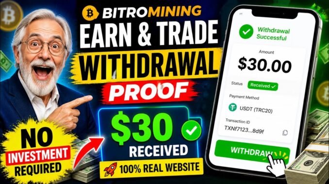 Mining Website Without Investment 2026 | $30 payment proof | Without investment Trading Website