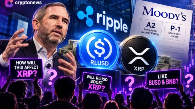 RLUSD earns Moody’s A2 rating as Ripple secures OCC trust-bank approval. Can XRP benefit from stablecoin growth like BNB did?