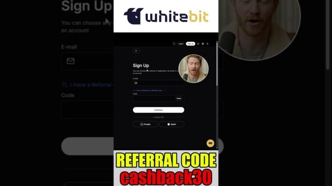 WhiteBIT Referral Code cashback30 🚀 | Crypto Signup Guide #Shorts